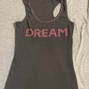 Vintage Y2K Dream Rhinestone Tank Top - Black & Pink Bling Sleeveless Shirt